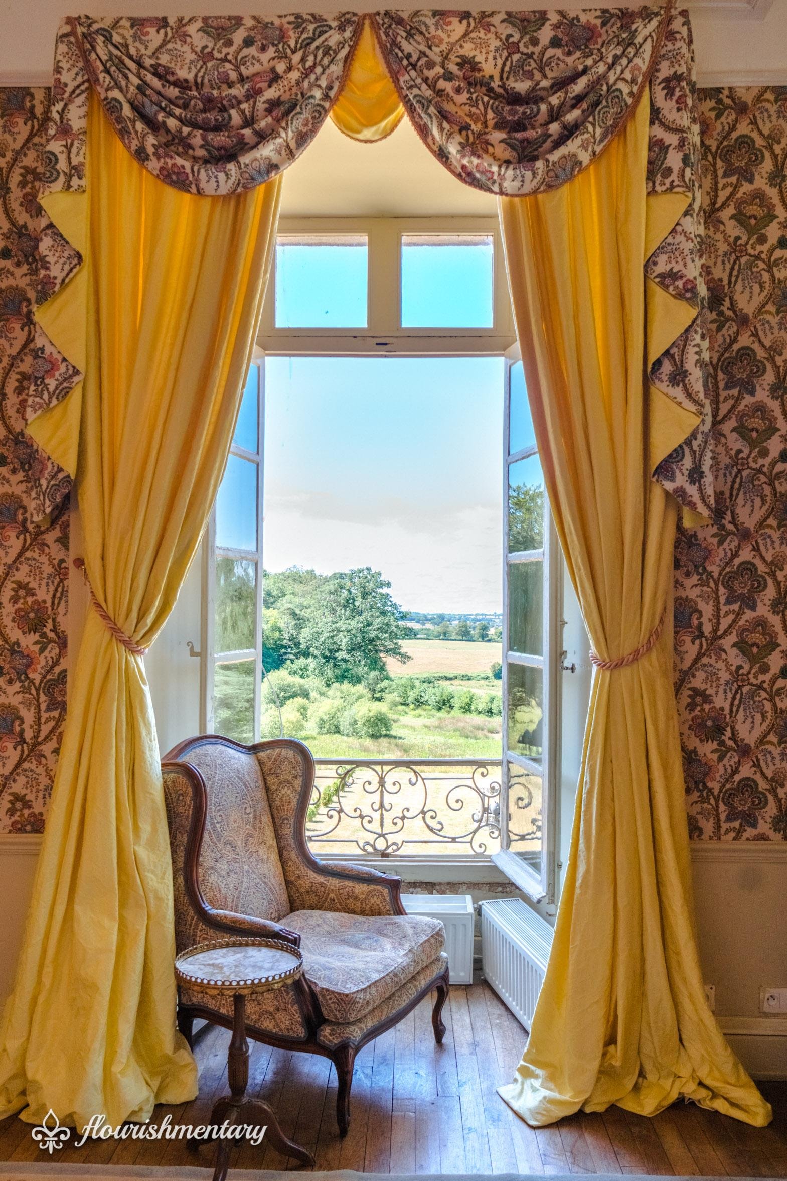 window view french chateau at chateau de lalande