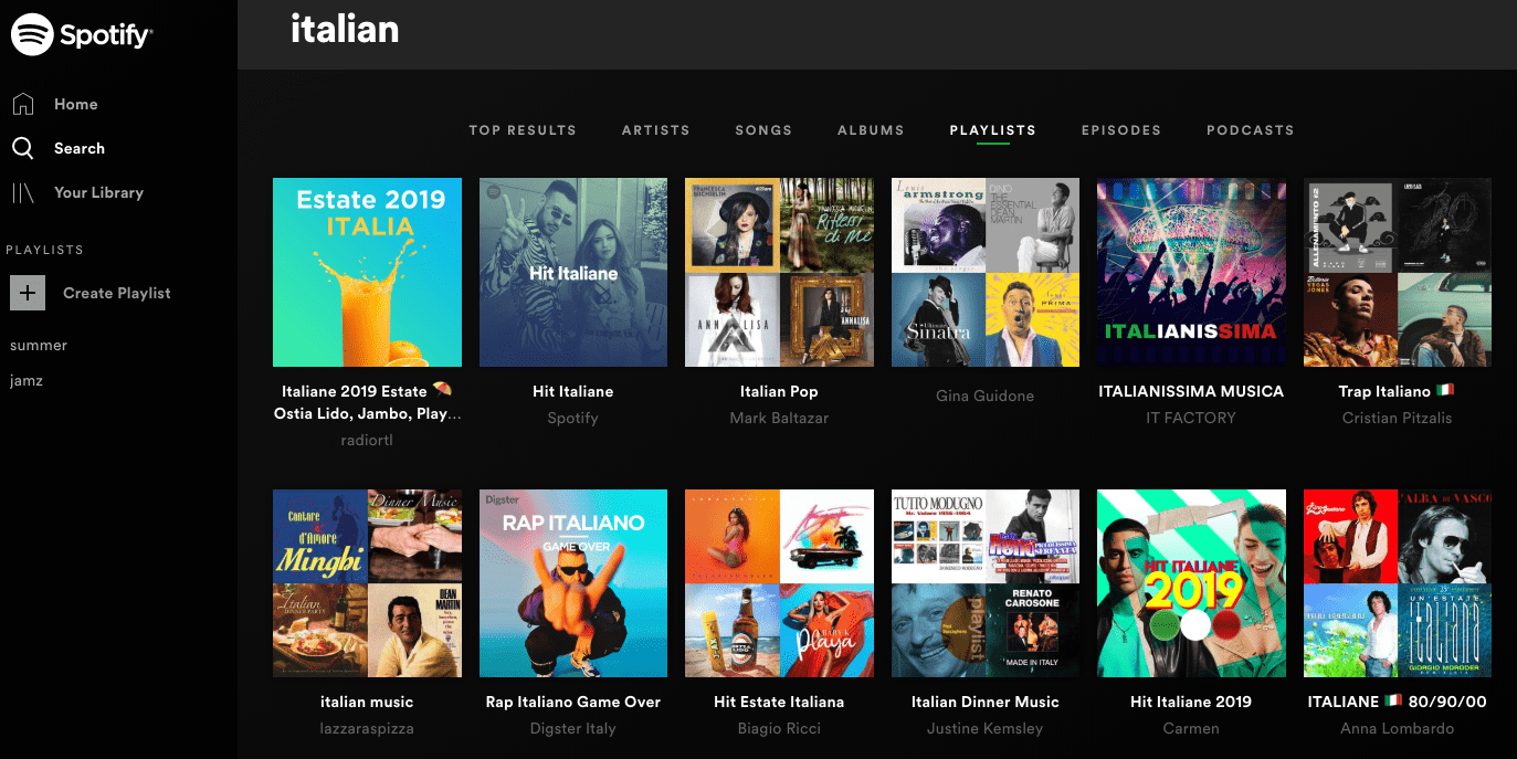 spotify italian music